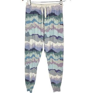 Aspen Dream Size XS Cozy Pajama Bottoms Rocky Mountain Blue Multicolor PJs Sleep